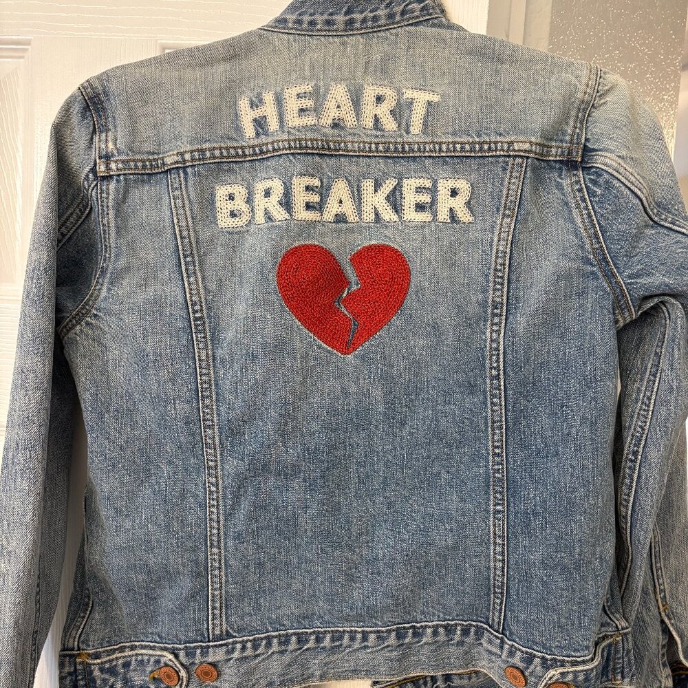 Lucky Brand Heart "💔" Breaker Legend Distressed Jean Jacket - XS
